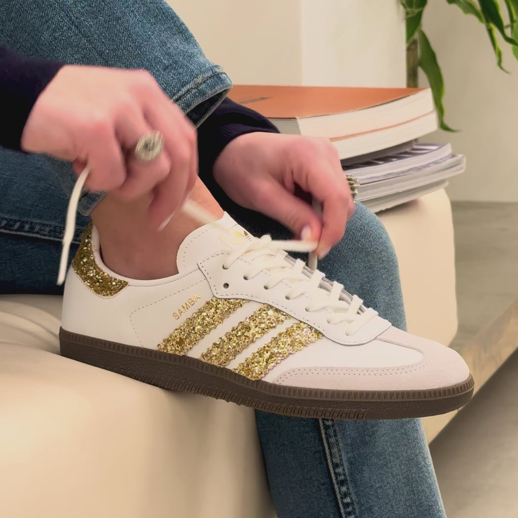adidas gazelle silver green womens SAMBA WHITE GOLD SHINE – AMÉNDE